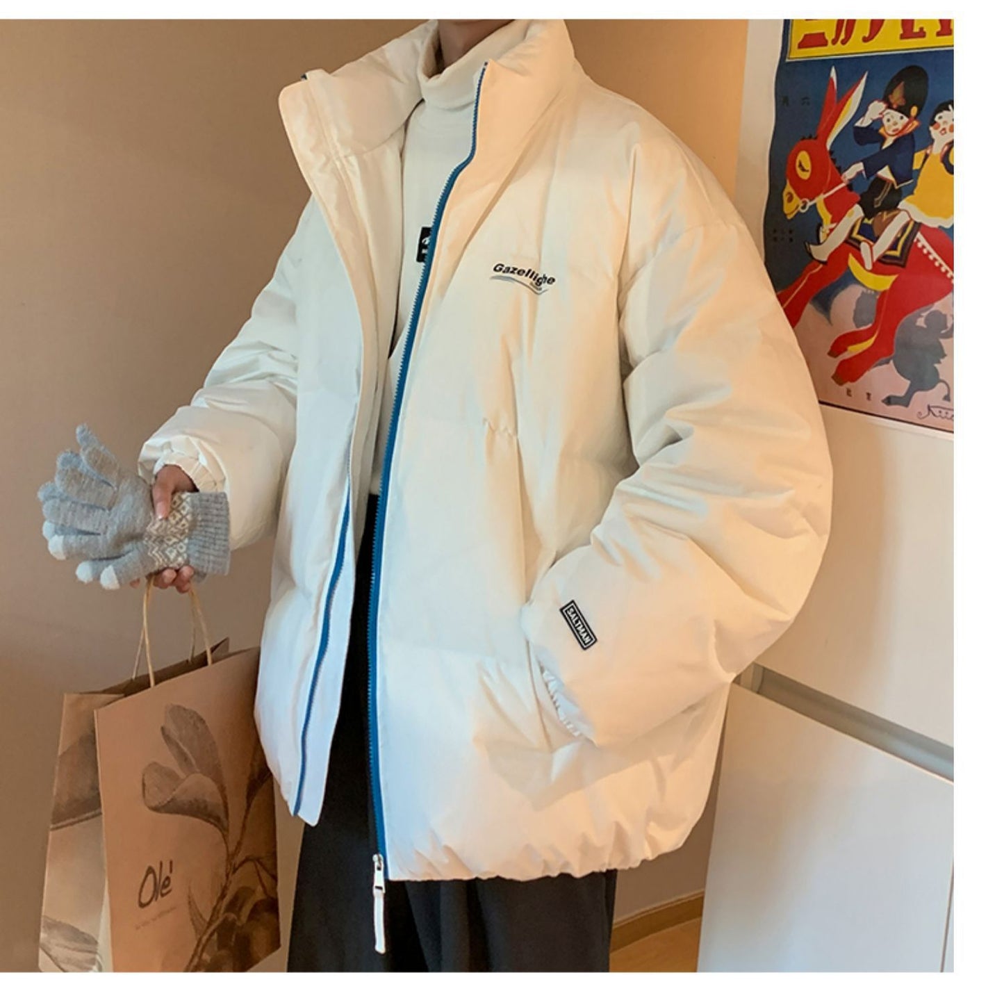 Mens Loose Fitting Cotton Jacket