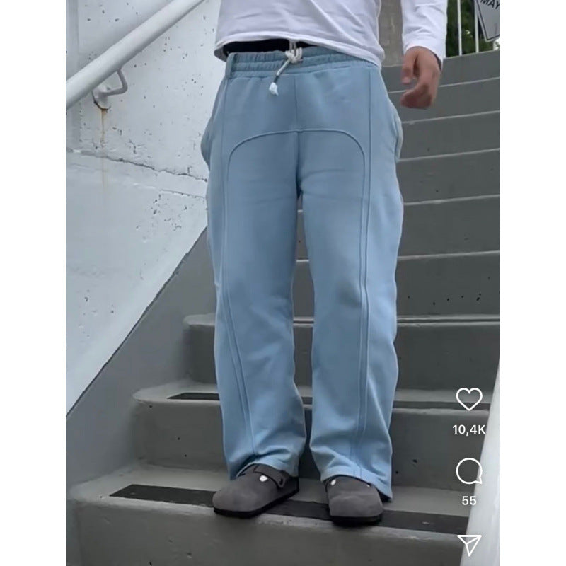 Elastic Drawstring Trouser Leg Zipper Man
