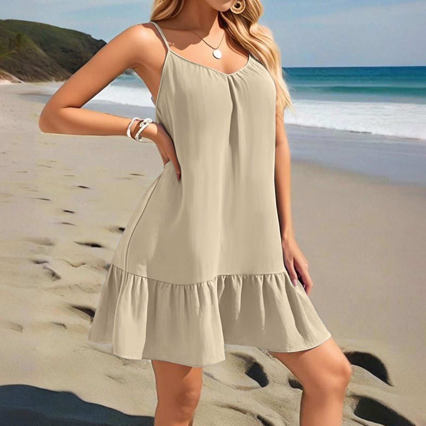 Strapless Solid-color Elegant Dress