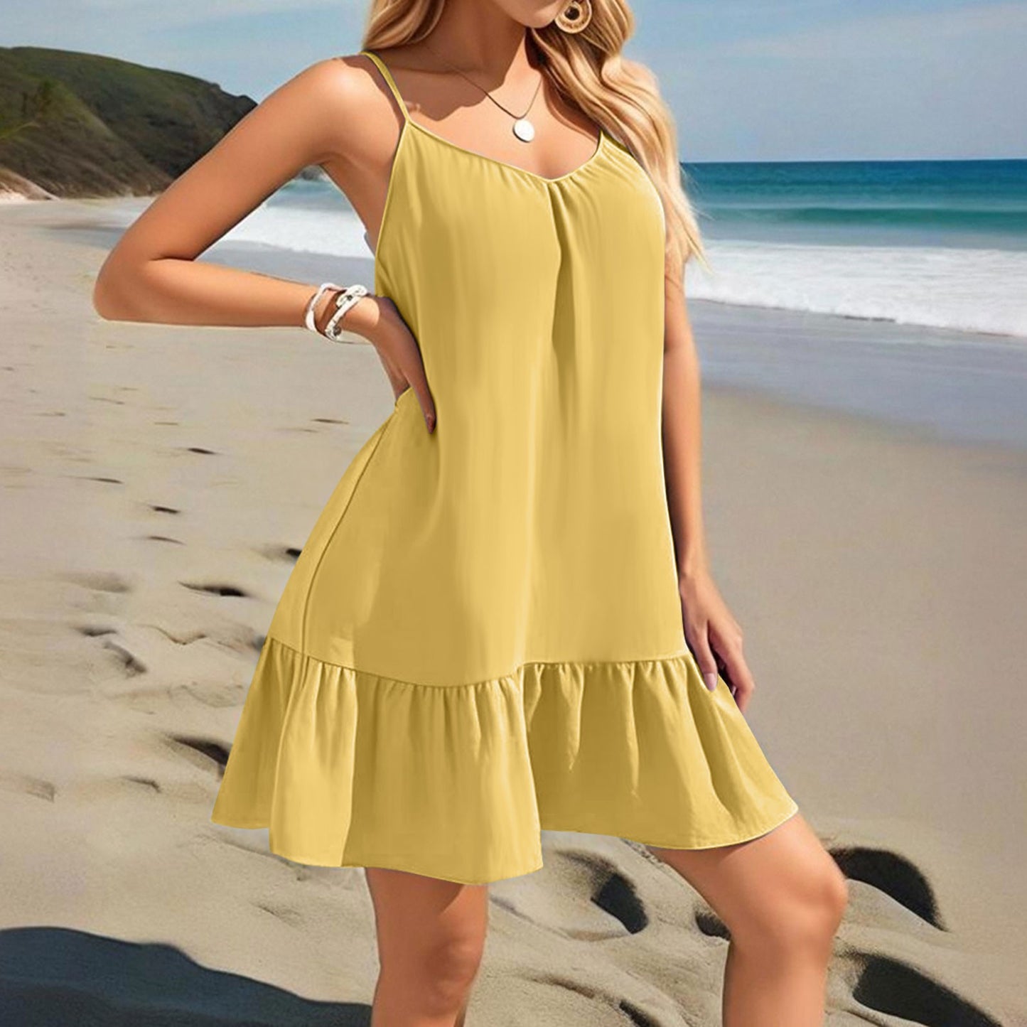 Strapless Solid-color Elegant Dress
