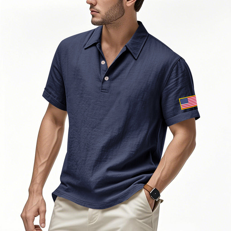 American Summer Linen Short Sleeve Men Clothing