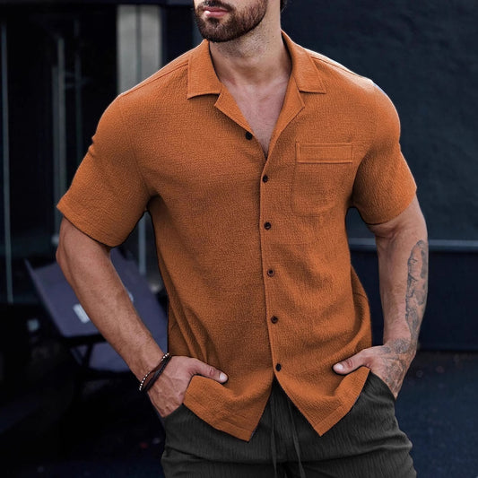 Mens Breathable Wrinkle-Resistant Versatile Semi-Formal Shirt